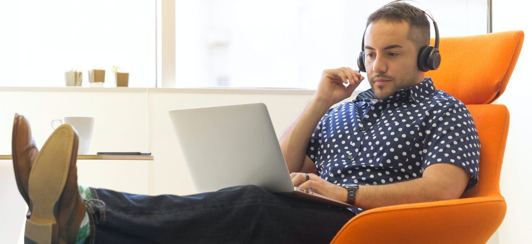 man working on laptop